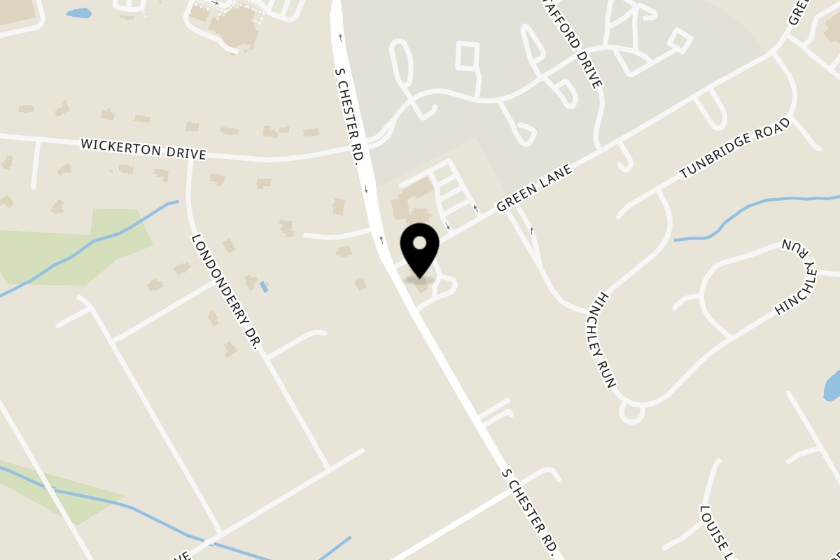 Map showing the location of Lo Piccolo's Pizza on 629 South Chester Road in West Chester